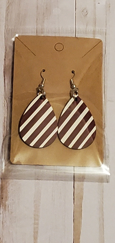 Candy Cane Stripe Teardrop Earrings