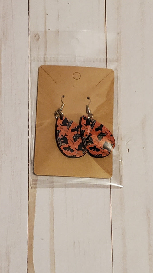 Halloween Bats Teardrop Earrings