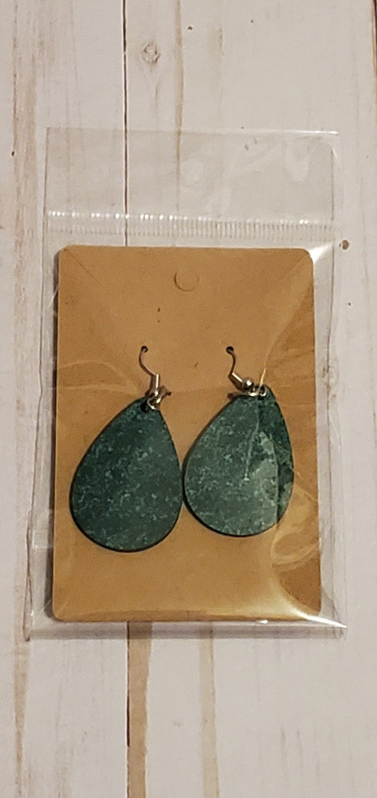 Christmas Green Sparkle Teardrop Earrings