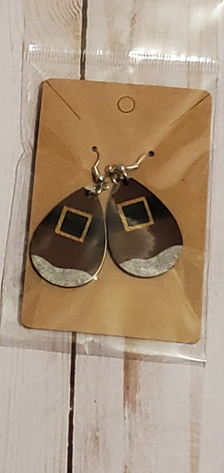 Santa Christmas Belt Teardrop Earrings