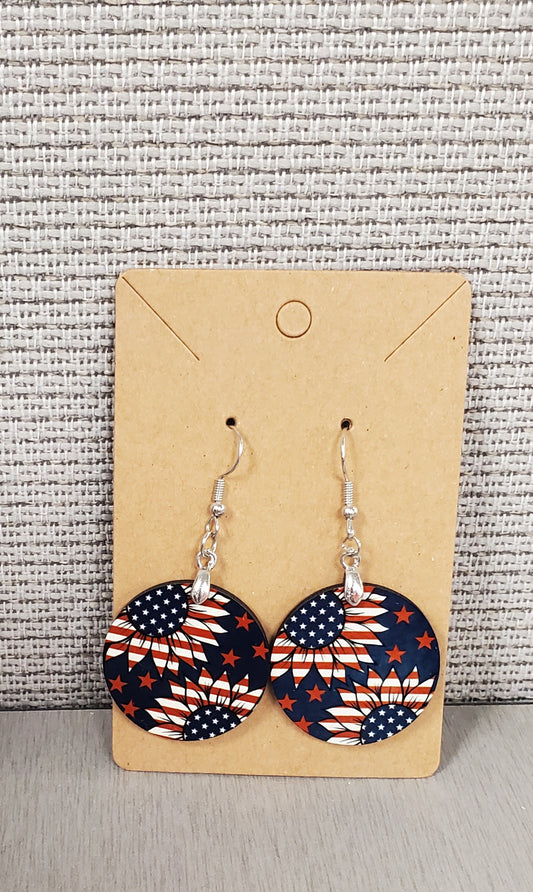 Sunflower USA Round Earrings