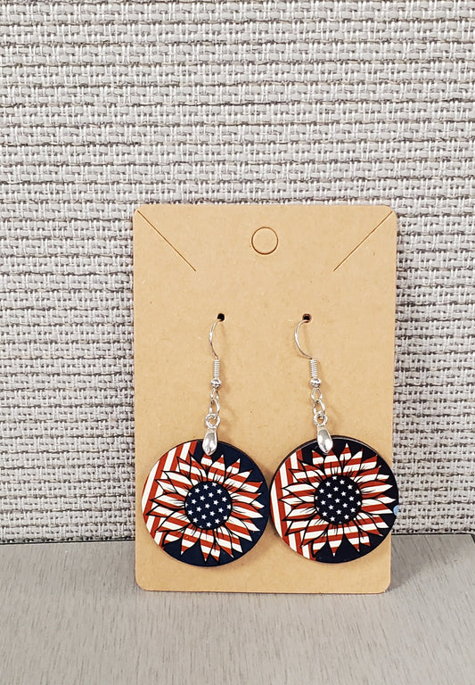 USA Sunflower Earrings