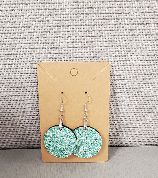 Teal sparkle earrings